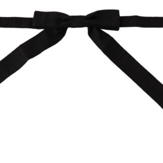 Dolce & Gabbana - Elegant Silk Bow Tie in Black Logo Pattern