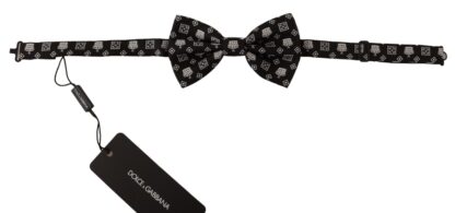 Dolce & Gabbana - Elegant Silk Black Crown Bow Tie