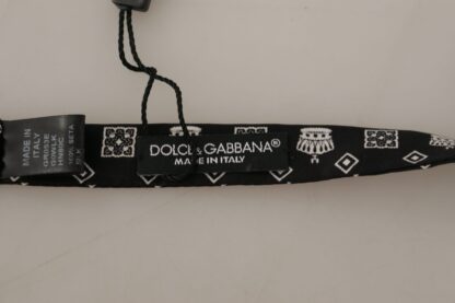 Dolce & Gabbana - Elegant Silk Black Crown Bow Tie