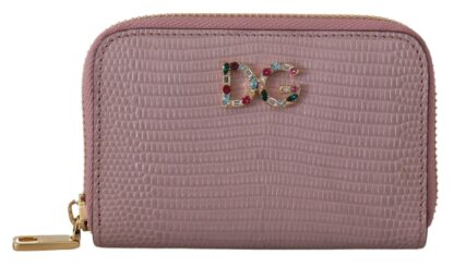 Dolce & Gabbana - Elegant Pink Leather Zip Around Wallet