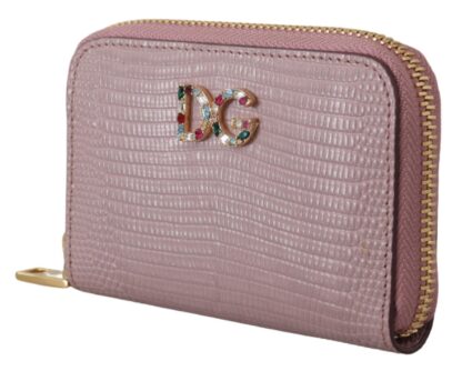 Dolce & Gabbana - Elegant Pink Leather Zip Around Wallet