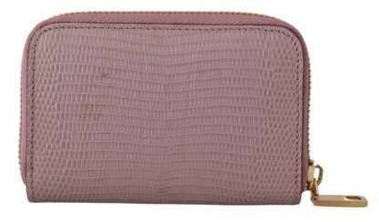 Dolce & Gabbana - Elegant Pink Leather Zip Around Wallet