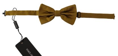 Dolce & Gabbana - Elegant Gold Silk Bow Tie