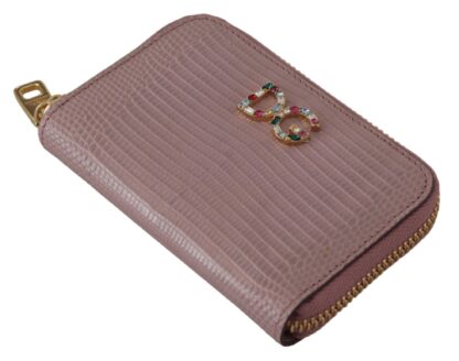 Dolce & Gabbana - Elegant Pink Leather Zip Around Wallet