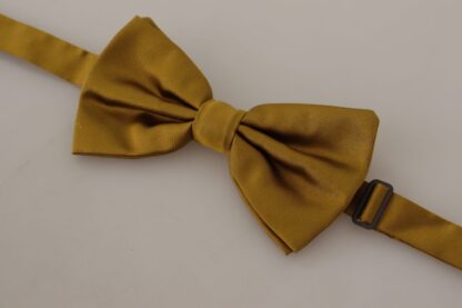 Dolce & Gabbana - Elegant Gold Silk Bow Tie