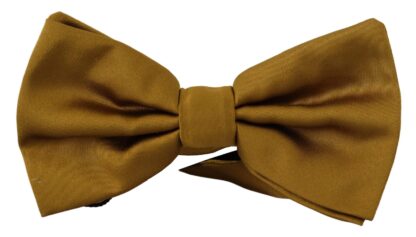 Dolce & Gabbana - Elegant Gold Silk Bow Tie