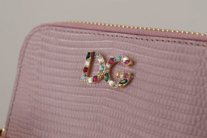 Dolce & Gabbana - Elegant Pink Leather Zip Around Wallet