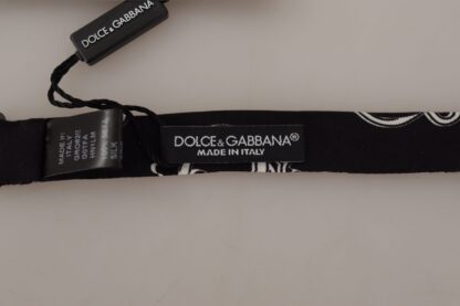 Dolce & Gabbana - Elegant Silk Black Crown Bow Tie