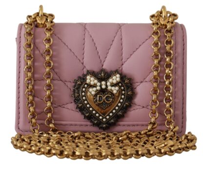 Dolce & Gabbana - Elegant Pink Leather Micro Devotion Bag