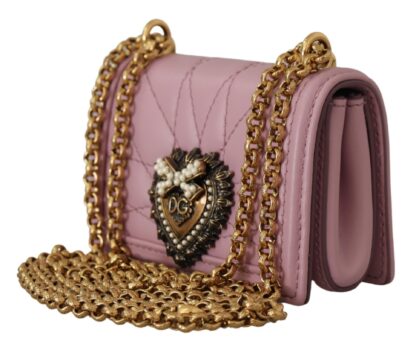 Dolce & Gabbana - Elegant Pink Leather Micro Devotion Bag