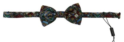 Dolce & Gabbana - Elegant Majolica Print Silk Bow Tie