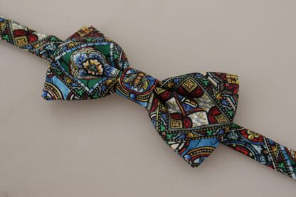 Dolce & Gabbana - Elegant Majolica Print Silk Bow Tie