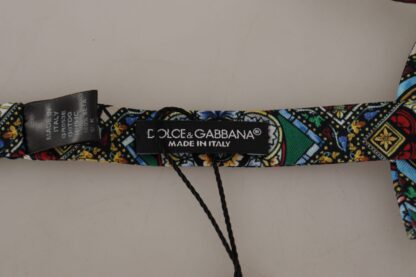 Dolce & Gabbana - Elegant Majolica Print Silk Bow Tie