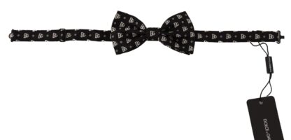 Dolce & Gabbana - Elegant Silk Bow Tie in Black Logo Pattern