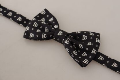 Dolce & Gabbana - Elegant Silk Bow Tie in Black Logo Pattern