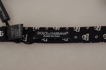 Dolce & Gabbana - Elegant Silk Bow Tie in Black Logo Pattern