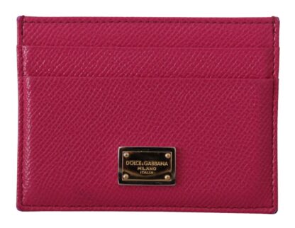 Dolce & Gabbana - Elegant Pink Leather Cardholder