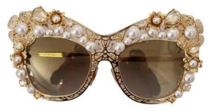 Dolce & Gabbana - Ortensia Embellished Gold Sunglasses