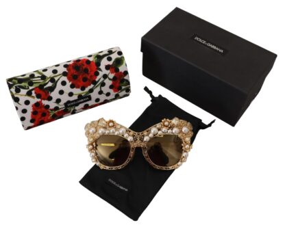 Dolce & Gabbana - Ortensia Embellished Gold Sunglasses