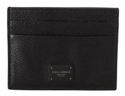 Dolce & Gabbana - Elegant Black Leather Cardholder Case