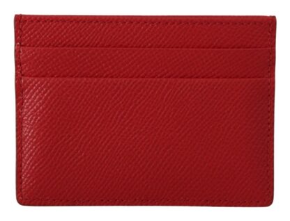 Dolce & Gabbana - Elegant Red Leather Cardholder Wallet