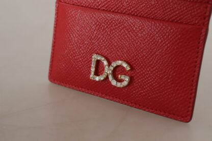 Dolce & Gabbana - Elegant Red Leather Cardholder Wallet