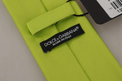 Dolce & Gabbana - Elegant Green Silk Bow Tie