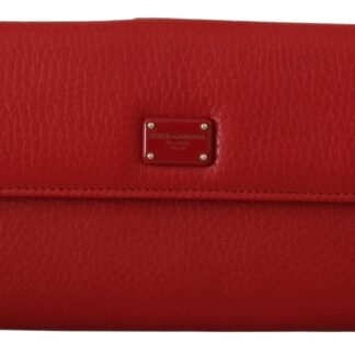 Dolce & Gabbana - Elegant Red Leather Shoulder Bag with Gold Details