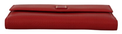 Dolce & Gabbana - Elegant Red Leather Bifold Continental Wallet