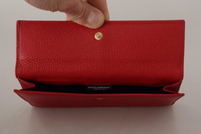 Dolce & Gabbana - Elegant Red Leather Bifold Continental Wallet