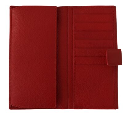 Dolce & Gabbana - Elegant Red Leather Bifold Continental Wallet