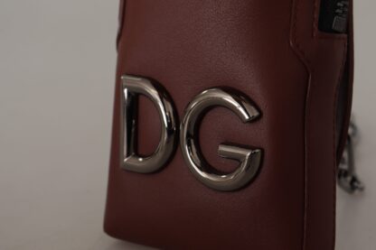 Dolce & Gabbana - Elegant Leather Phone Pocket Wallet with Chain