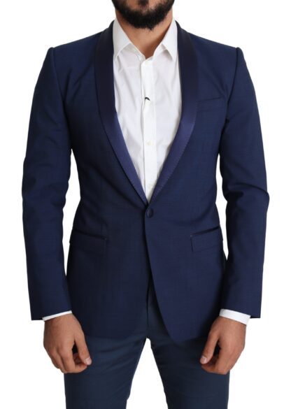 Dolce & Gabbana - Elegant Blue Wool Blend Slim Blazer Jacket