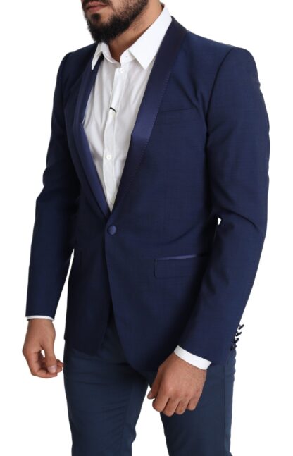 Dolce & Gabbana - Elegant Blue Wool Blend Slim Blazer Jacket