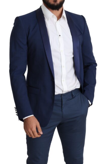 Dolce & Gabbana - Elegant Blue Wool Blend Slim Blazer Jacket