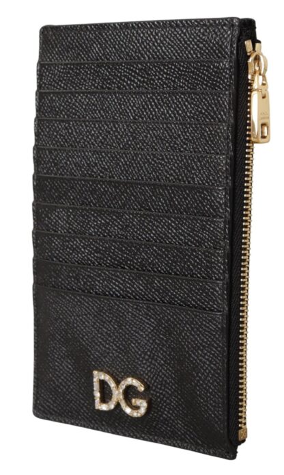 Dolce & Gabbana - Elegant Black Leather Zip Wallet