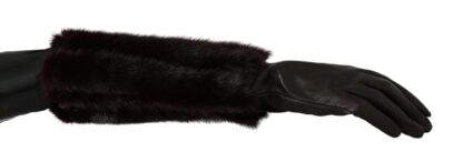 Dolce & Gabbana - Chic Mid Arm Brown Leather Gloves