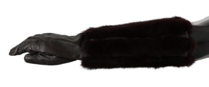 Dolce & Gabbana - Chic Mid Arm Brown Leather Gloves