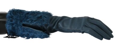 Dolce & Gabbana - Elegant Blue Leather Gloves