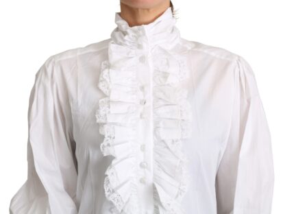 Dolce & Gabbana - Elegant Turtle Neck Ruffled Blouse