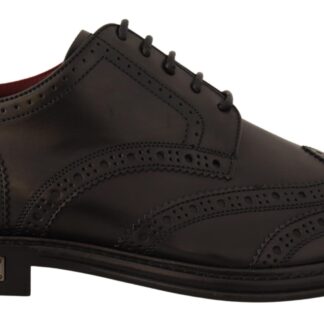 Dolce & Gabbana - Elegant Brown Suede Studded Derby Shoes