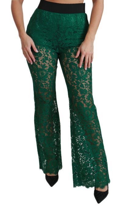 Dolce & Gabbana - Elegant Green Lace Detailed Pants