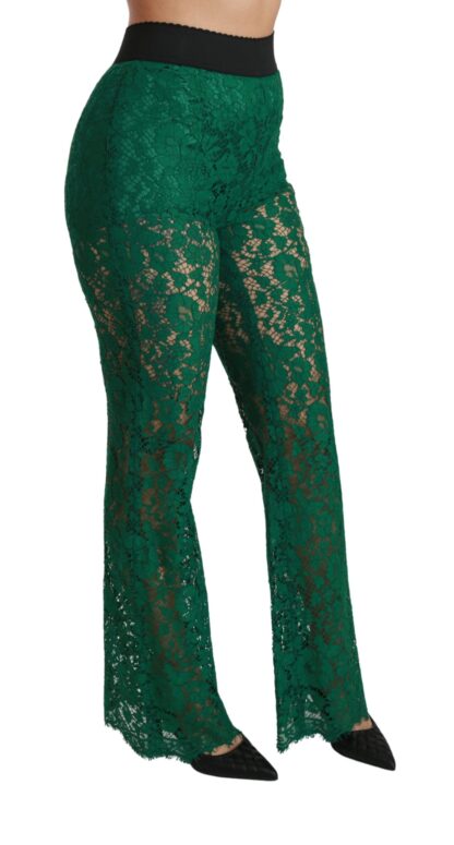 Dolce & Gabbana - Elegant Green Lace Detailed Pants