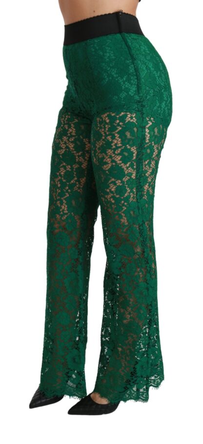 Dolce & Gabbana - Elegant Green Lace Detailed Pants