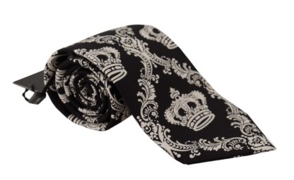 Dolce & Gabbana - Elegant Silk Black Crown Bow Tie