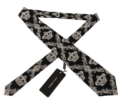 Dolce & Gabbana - Elegant Silk Black Crown Bow Tie