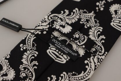 Dolce & Gabbana - Elegant Silk Black Crown Bow Tie