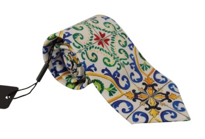 Dolce & Gabbana - Elegant Multicolor Majolica Silk Tie