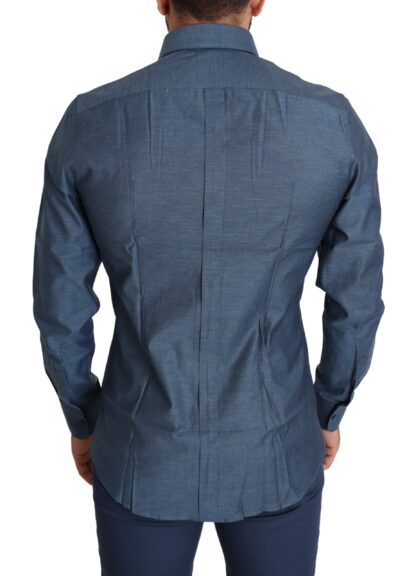 Dolce & Gabbana - Elegant Slim Fit Blue Cotton Dress Shirt