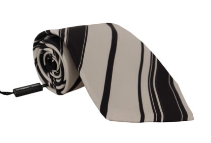 Dolce & Gabbana - Black and White Silk Neck Tie